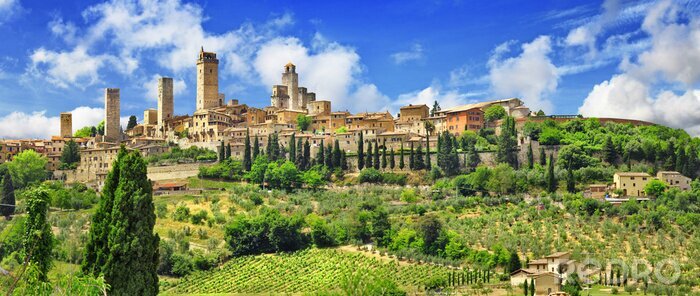Papier peint  Château à San Gimignano paysage italien
