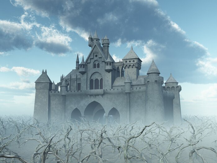 Papier peint  Château abstrait embrumé