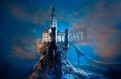 Papier peint  Château abstrait sur un rocher