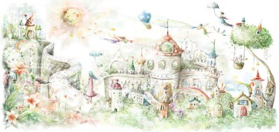 Papier peint  Château dans une ville magique