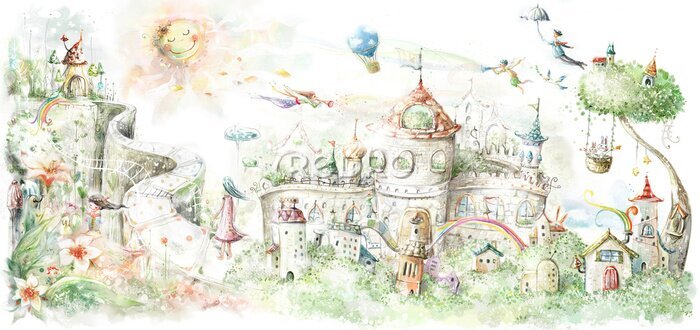 Papier peint  Château dans une ville magique