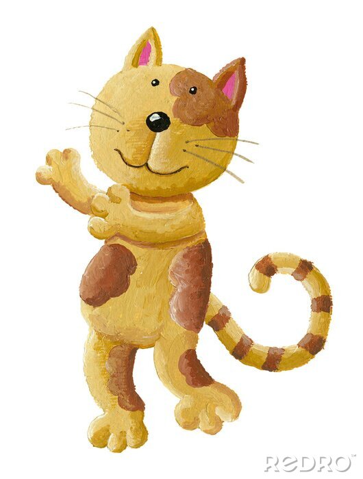 Papier peint  Chaton brun clair en patchs illustration de conte de fées