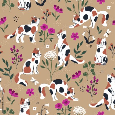 Papier peint  Chats tachet?s sur le pr?