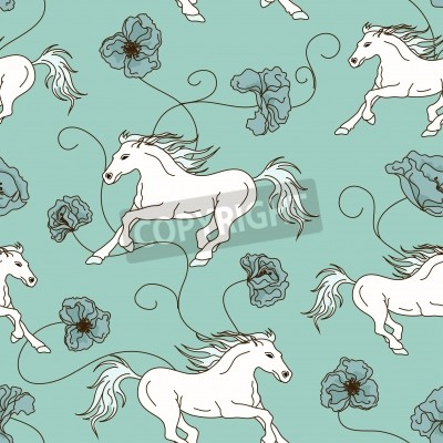 Papier peint  Chevaux représentation graphique