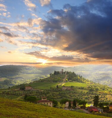 Chianti paysage viticole en Toscane, Italie