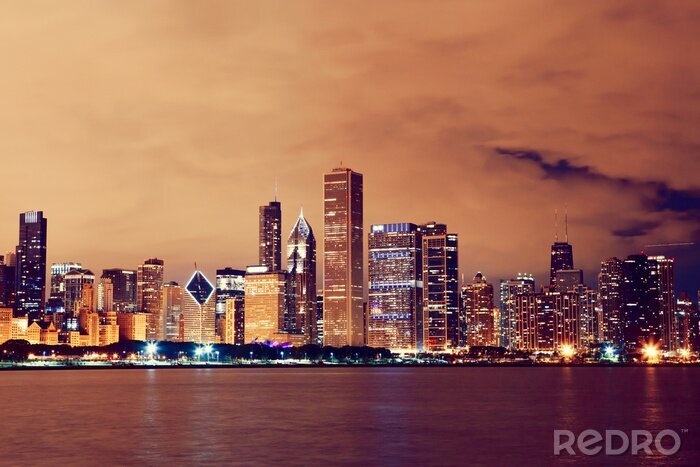 Papier peint  Chicago au crépuscule
