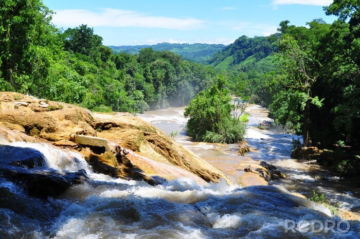 Papier peint  Chutes d'eau impétueuses au Mexique