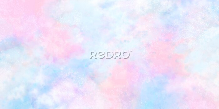 Papier peint  Ciel abstrait bleu et rose avec Nuages