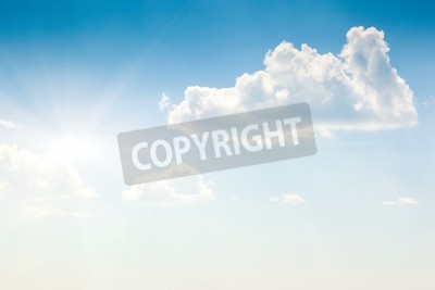 Papier peint  Ciel avec des nuages duveteux