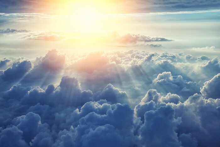 Papier peint  Ciel avec des nuages multicolores