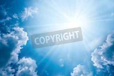 Papier peint  Ciel avec des rayons de soleil épars