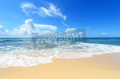 Papier peint  Ciel clair au-dessus de la plage et de la mer