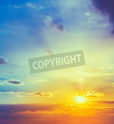 Papier peint  Ciel coloré avec soleil