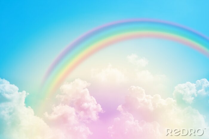 Papier peint  Ciel coloré avec un arc-en-ciel