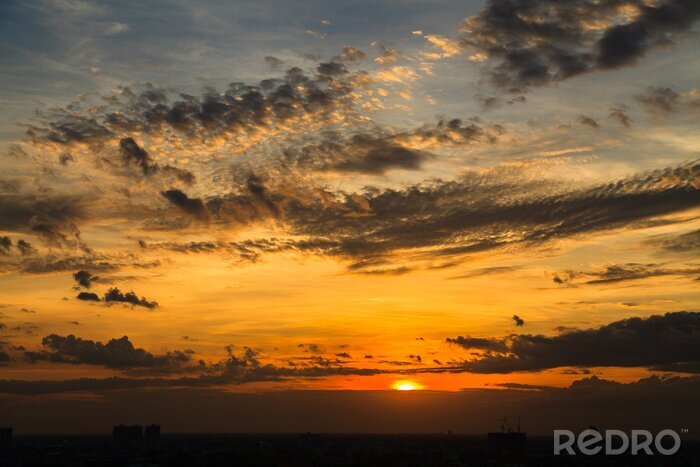 Papier peint  Ciel couleur orange