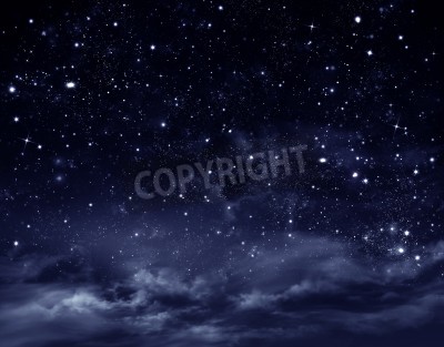 Papier peint  Ciel de nuit avec des nuages