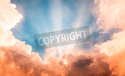 Papier peint  Ciel et nuages cotonneux