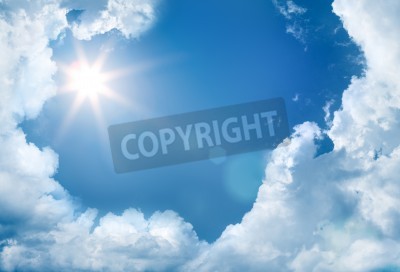 Papier peint  Ciel et soleil en 3D