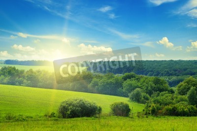 Papier peint  Ciel et superbe paysage vert