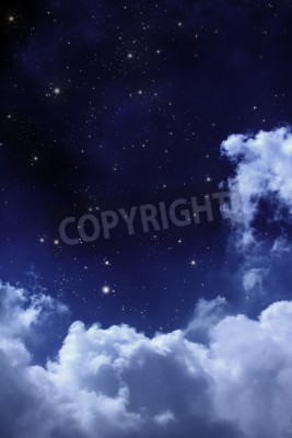 Papier peint  Ciel étoilé avec des nuages