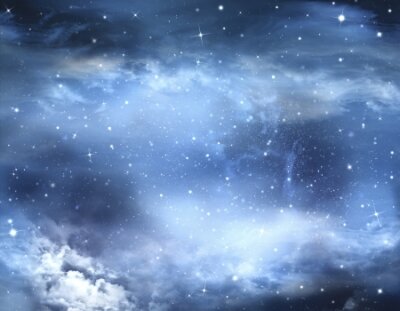 Papier peint  Ciel étoilé avec des nuages