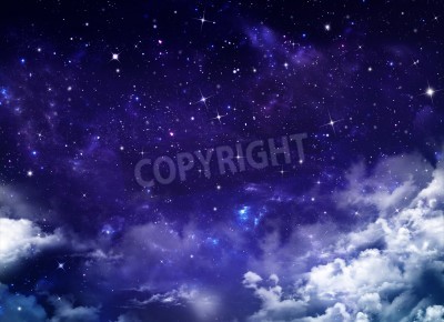 Papier peint  Ciel étoilé violet