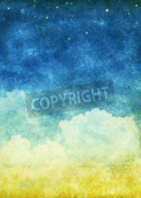 Papier peint  Ciel jaune et bleu