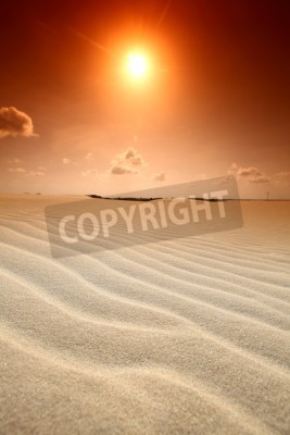 Papier peint  Ciel orange dans le désert