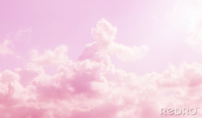 Papier peint  Ciel rose avec des nuages