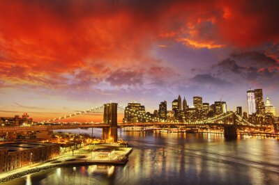 Ciel rouge sur Manhattan