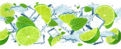 Papier peint  Citron vert citron dans l'eau