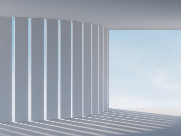 Papier peint  Cloître moderne avec piliers