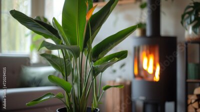Papier peint  Close-up of Strelitzia nicolai on stand