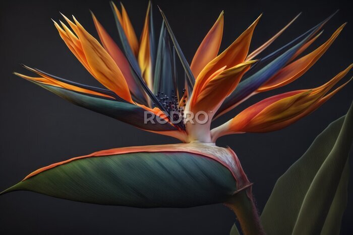Papier peint  Closeup of strelitzia flower, Generative AI