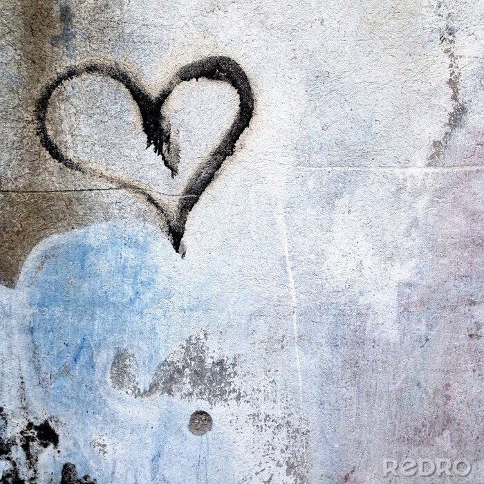 Papier peint  Coeur sur un graffiti