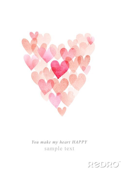 Papier peint  coeurs Aquarelle