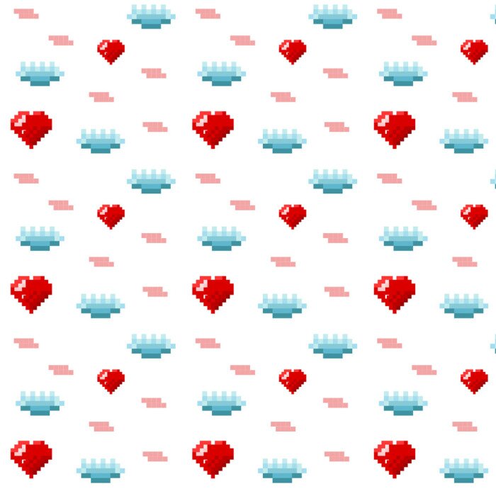 Papier peint  Cœurs en pixels