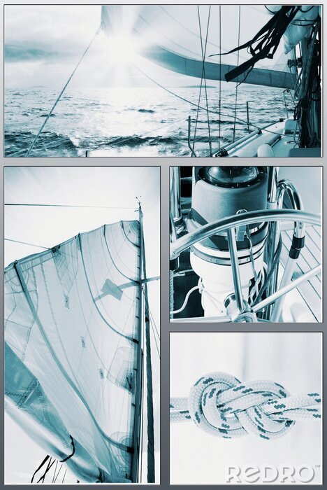 Papier peint  Collage avec des éléments de voiliers