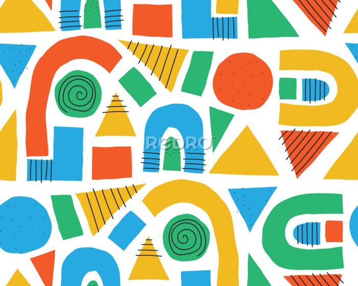 Papier peint  Collage de formes géométriques colorées