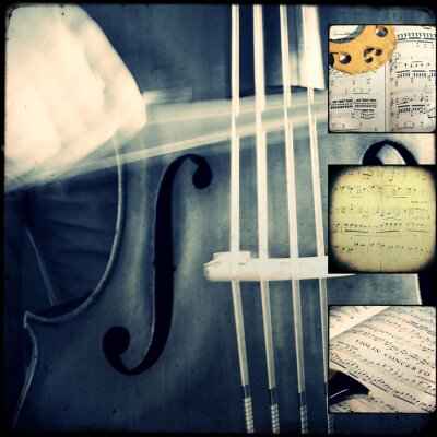 Papier peint  Collage de musique avec un violon