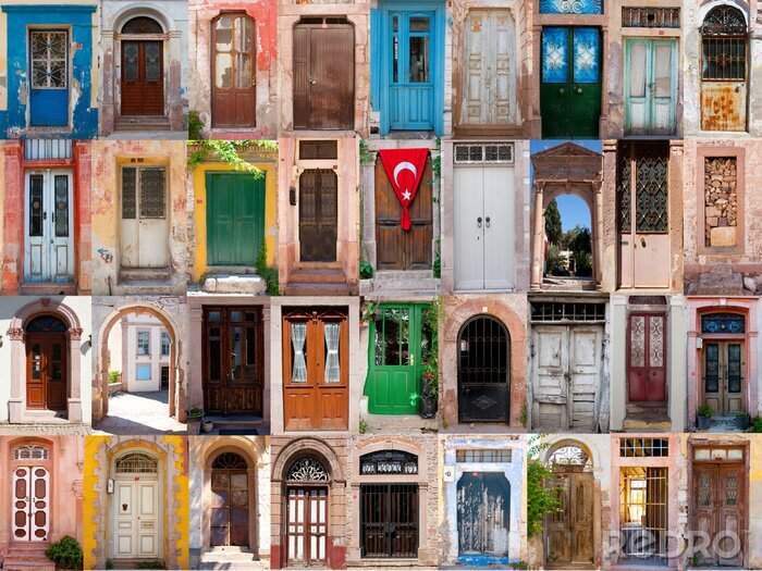 Papier peint  Collage de portes en Turquie