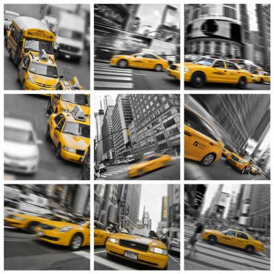 Collage des taxis jaunes de New York