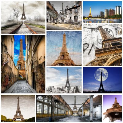 Collage photo Paris et Tour Eiffel