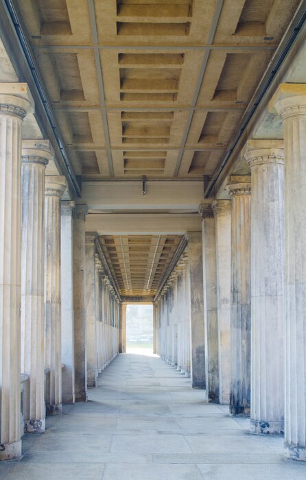 Papier peint  Colonnes beige et bleu