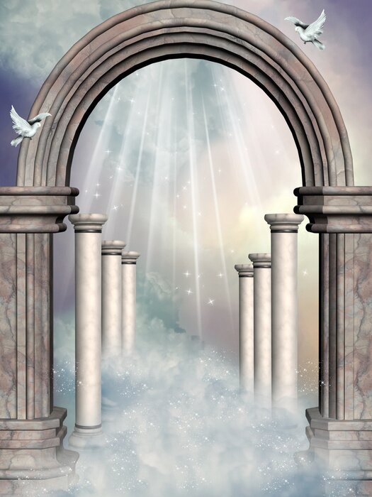 Papier peint  Colonnes dans un ciel magique