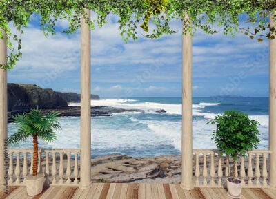 Papier peint  Colonnes en bord de mer au Portugal