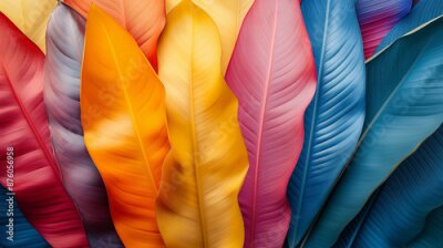Papier peint  Colorful vibrant tropical leaves of Strelitzia background featuring a stunning array of vivid hues beautiful natural patterns and exotic foliage nature concept