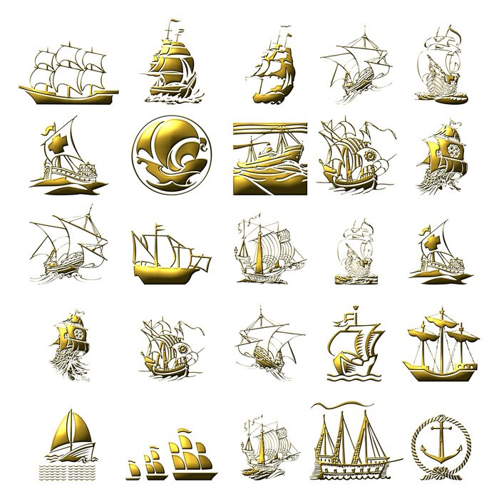 Papier peint  Combinaison de motifs de voiliers