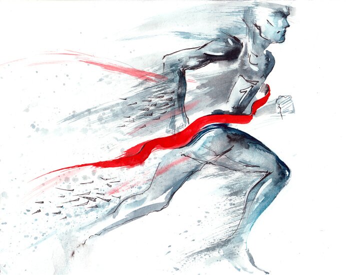 Papier peint  Composition abstraite athlète