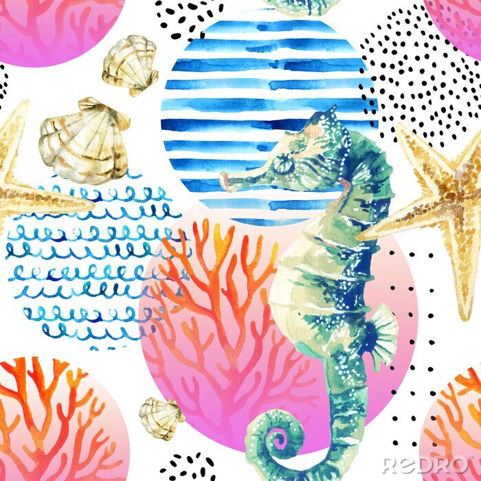 Papier peint  Composition abstraite avec récif corallien